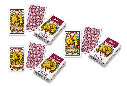 Conjunto 3 Baraja Española Fournier. Guiñote, Mus,... 40 Cartas 100% plastico Lavable. Calidad Casino.