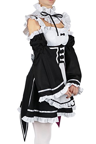 CoolChange Uniforme de sirvienta de Ram & Rem | Disfraz de sirvienta para los Fans de Re: Zero | Talla: M