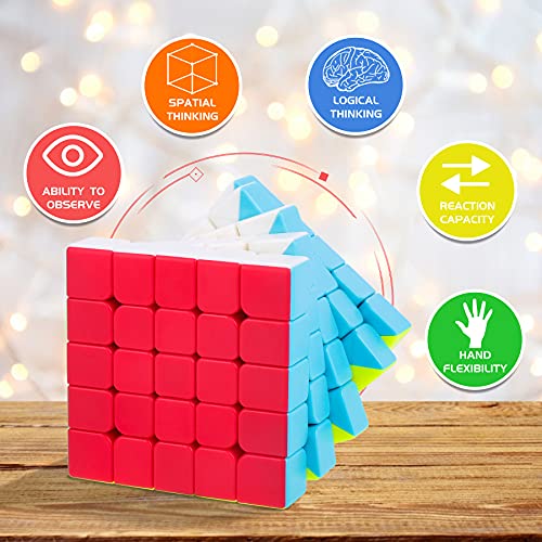 Coolzon Cubo mágico, 5 x 5 x 5, Cubo mágico, sin Adhesivo, 5 x 5, Cubo mágico, Cubo mágico, para niños y Adultos