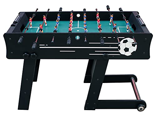 COUGAR Futbolín Scorpion Kick en Negro | Futbolin de Mesa Plegable en Negro con 2 balones y Contador de Puntos | Futbolín de Interior para niños y Adultos | Dimensiones 122x61x80 cm