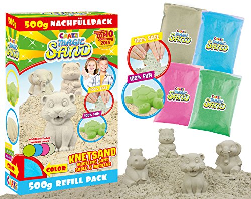 CRAZE Magic Sand Lata de Arena Mágica Niños, Arena para modelar 500 g 4X Colores Disponibles, Manualidades Creativas 59761