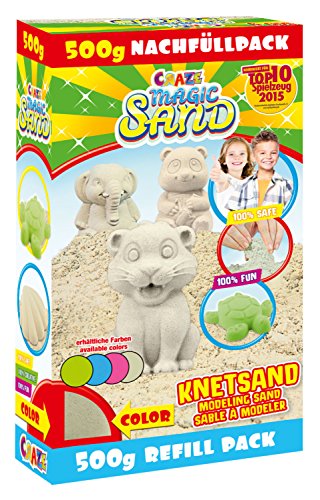 CRAZE Magic Sand Lata de Arena Mágica Niños, Arena para modelar 500 g 4X Colores Disponibles, Manualidades Creativas 59761