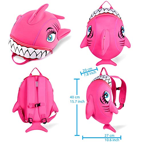 Crazy Safety | Mochila de Dinosaurio para niños. Ideal para la guardería, el Preescolar, el jardín de Infantes y para Viajes. Mochilas Divertidas con diseño de Dinosaurios y Tiburones | 33 cm