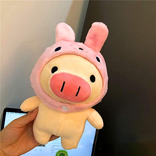 Creativo Peluche de Cerdo Juguetes Cerdito con Sombrero Cojín Animal Suave Almohadas Muñeca de Anime Comodidad para Niños Navidad Año Nuevo 23CM(Rosado)