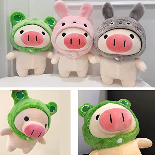 Creativo Peluche de Cerdo Juguetes Cerdito con Sombrero Cojín Animal Suave Almohadas Muñeca de Anime Comodidad para Niños Navidad Año Nuevo 23CM(Rosado)