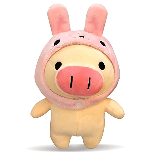 Creativo Peluche de Cerdo Juguetes Cerdito con Sombrero Cojín Animal Suave Almohadas Muñeca de Anime Comodidad para Niños Navidad Año Nuevo 23CM(Rosado)