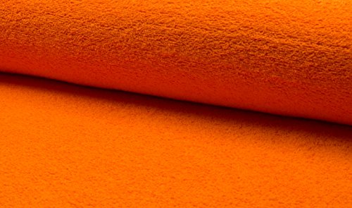 CRS Fur Fabrics Tela de algodón de Doble Cara Terry, Color Naranja