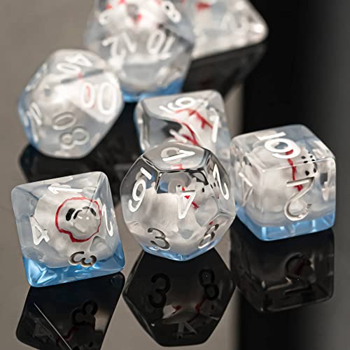 cusdie Juego de dados DND de 7 troqueles, dados poliédricos rellenos de animales, para juego de rol Mazmorras y dragones D&D Dice MTG Pathfinder (oso polar)