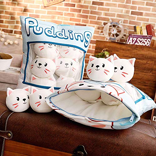 Cute Snack Pillow Peluches Juguetes Pudín Decorativo Extraíble Kitty Cat Dolls Regalos creativos de juguete para adolescentes Niñas Niños