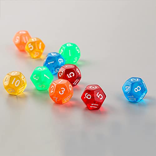 Dados De Varias Caras Dados Multicolores Con 10 Caras Dados Transparentes De Seis Caras Juego De Dados Transparentes De Seis Caras Los Dados Son Adecuados Para Juegos De Mesa, Juegos De Mesa Como Mtg