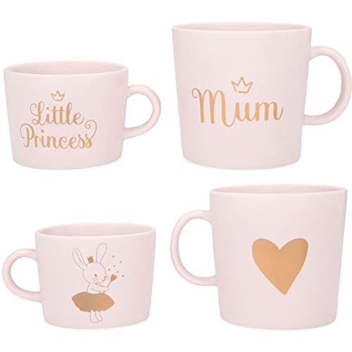 Depesche Mimi-Juego de 2 Tazas de café para mamá e Hija, con Texto en inglés Mum y Little Princess, en Caja de Regalo, Color Rosa. (11554)