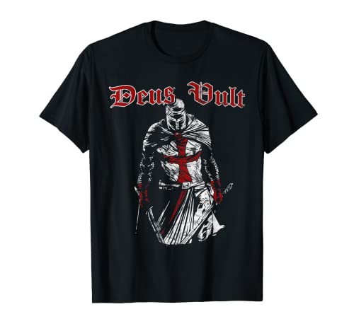 Deus Vult - Knight Templar - Vintage Crusader Camiseta