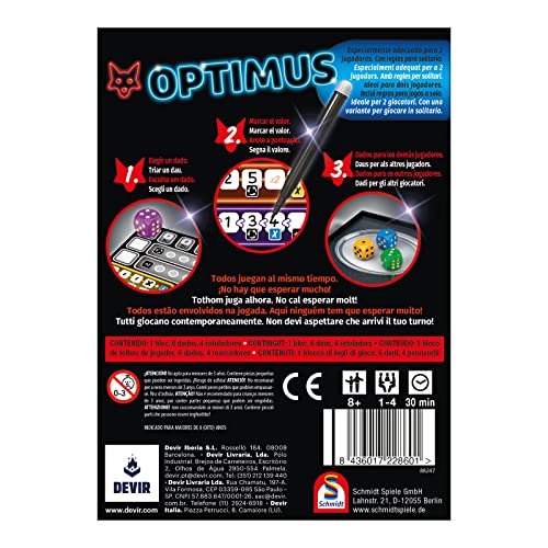 Devir- BGOPTIM Juego de Estrategia, Optimus, Multicolor + Juego Polilla Tramposa (BGPOLI)