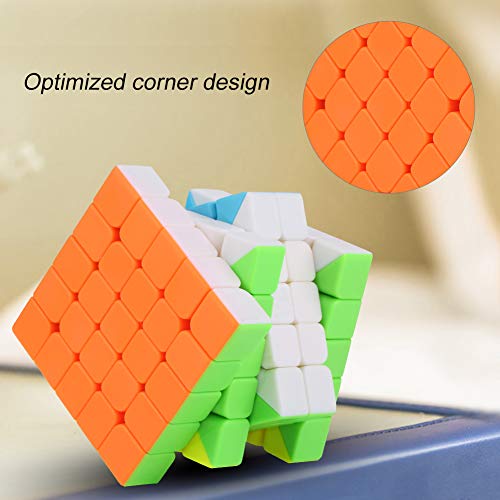 Dilwe Cubo de Velocidad, 62mm 5x5 Velocidad Suave Facil de Girar Puzzle Cubo Magico para Entrenamiento Mental