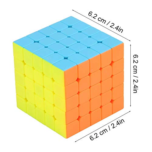 Dilwe Cubo de Velocidad, 62mm 5x5 Velocidad Suave Facil de Girar Puzzle Cubo Magico para Entrenamiento Mental