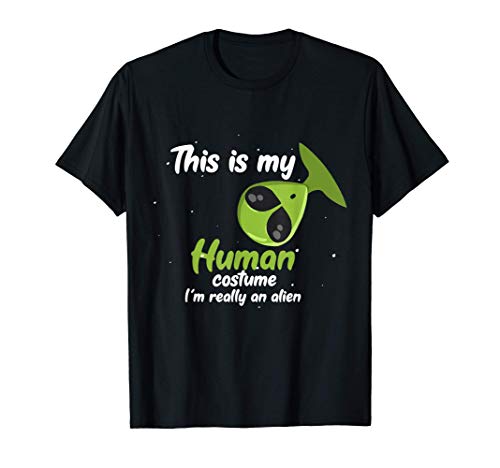 Divertido Halloween Disfraz Humano Realmente Extraterrestre Camiseta