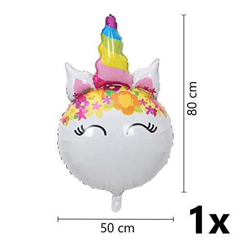 DIWULI, Juego de Globos, Globo de Número XL, Número 1, Globo de Unicornio, Globo de Látex, Globo de Látex 1º Cumpleaños Infantil, Fiesta Temática, Decoración, Globo de Foil