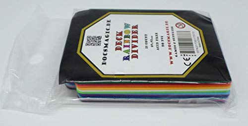 docsmagic.de 25 Trading Card Deck Divider Black Blue Green Red White Yellow Mint Pink Purple Orange Light - Divisores MTG PKM YGO