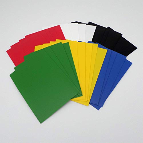 docsmagic.de 6 x 60 Mat Card Sleeves Small Size 62 x 89 - Black Blue Green Red White Yellow - YGO CFV - Mini Fundas