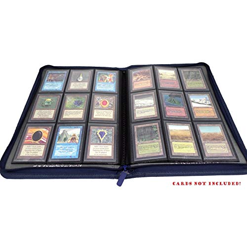 docsmagic.de Premium Pro-Player 9-Pocket Zip-Album Dark Blue - 360 Card Binder - MTG - PKM - YGO - Cremallera Azul Oscuro