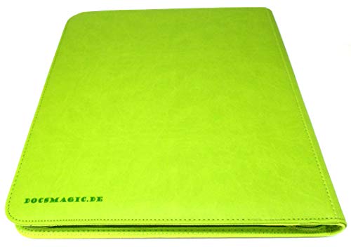 docsmagic.de Pro-Player 12-Pocket Playset Zip-Album Light Green - 480 Card Binder - MTG - PKM - YGO - Cremallera Verde Claro