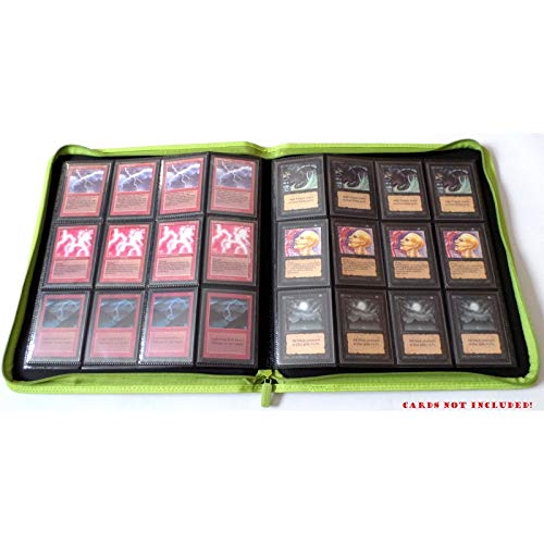 docsmagic.de Pro-Player 12-Pocket Playset Zip-Album Light Green - 480 Card Binder - MTG - PKM - YGO - Cremallera Verde Claro