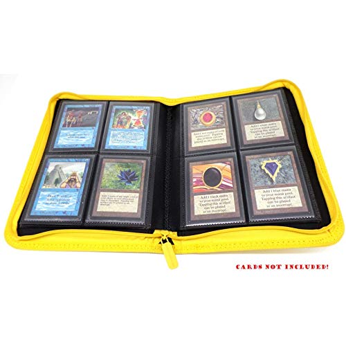 docsmagic.de Pro-Player 4-Pocket Zip-Album Yellow - 160 Card Binder - MTG - PKM - YGO - Cremallera Amarillo