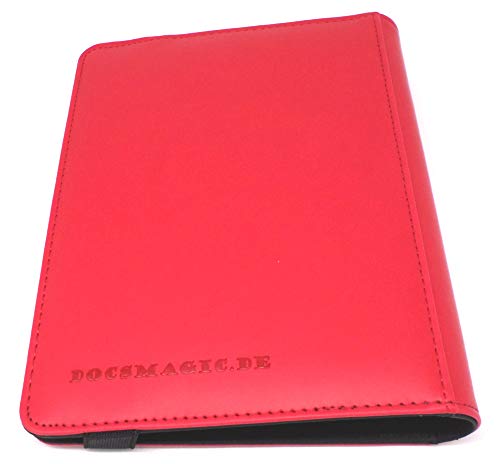 docsmagic.de Pro-Player Premium 4/8-Pocket Album Red - 160 Card Binder - MTG - PKM - YGO - Álbum para Tarjetas Roja