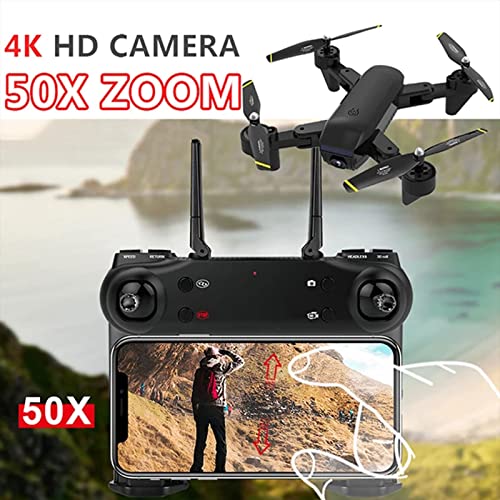 Dron GPS, cámara 4K UHD para adultos, cuadricóptero con motor sin escobillas, retorno automático a casa, 2 baterías, sígueme, tiempo de vuelo de 26 minutos, rango de control largo, incluye blanco