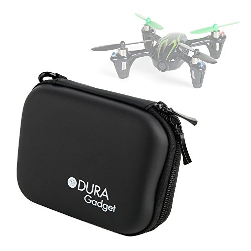 DURAGADGET Funda Rígida Negra para El Drone Hubsan X4 (H107C) - Incluye Mini Mosquetón