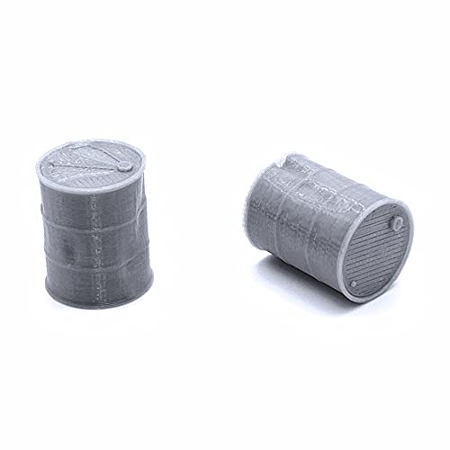 EnderToys Assorted Battered Barrels, Terrain Scenery for Tabletop 28mm Miniatures Wargame, 3D Printed and Paintable