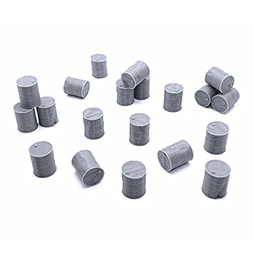 EnderToys Assorted Battered Barrels, Terrain Scenery for Tabletop 28mm Miniatures Wargame, 3D Printed and Paintable