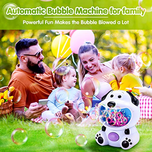 EPCHOO Máquina de Burbujas para Niños, Juguete de Baño para Bebés Maquina Pompas Jabon Automática Perrito, con 1 Botellas de Burbujas, Soplador de Burbujas para Fiestas, Cumpleaños, Bodas