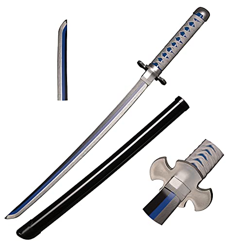 Espada de Anime Cosplay de madera, Tanjirou Samurai Spada, juguetes para niños, Fan de los Anime, The Special Cuchillo of Demon Slayer Negro Cuchillo Katana 30 in