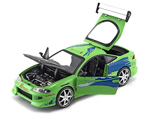 Fast & Furious Coche de réplica Fundido a presión del Mitsubishi Eclipse del 1995 a Escala 1:24