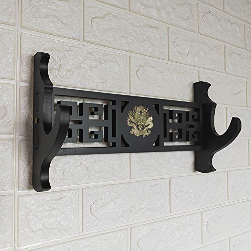 Fcloud 1 Tier Sword Holder Soporte de Pared Samurai Sword Rack Katana Wakizashi Display Stand Logo del Drago