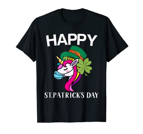 Feliz día de San Patricio Unicornio para niñas pequeñas Rainbow Unicorn Camiseta