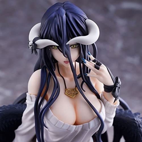 Figura de anime japonesa Overlord III Albedo Vestido de novia Bola de flores Blanco Puro Diablo Elegante Chica Figura de PVC Juguetes Edición Limitada Muñeca Regalo Modelo Decoración