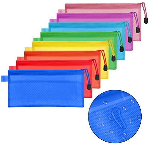 FOCCTS Conjunto de 16 piezas Sobre para formatos de oficina Bolsas de archivo con cremallera Porta documentos con sobre Sobres para cosméticos Oficinas Suministros Accesorios de viaje 8 colores