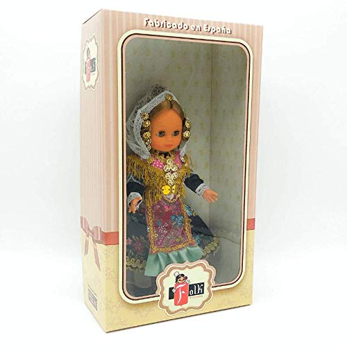 Folk Artesanía Muñeca colección Regional 35 cm. Vestido típico Salmantina Charra Salamanca, Fabricado en España Muñecas