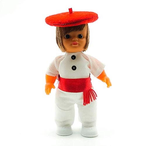 Folk Artesanía Muñeco Regional colección de 15 cm con Vestido típico Vasco San Fermines Pamplona España