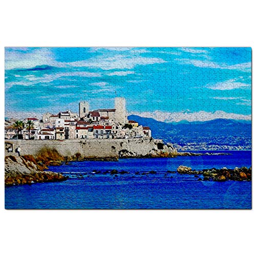 Francia Casco Antiguo Juan-Les-Pins Antibes Puzzle 1000 Piezas para Adultos Familia Rompecabezas Recuerdo Turismo Regalo