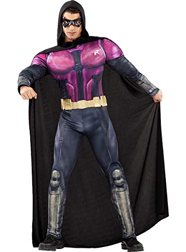 Funidelia | Disfraz de Robin - Arkham Knight Oficial para Hombre Talla XL ▶ Chico Maravilla, Superhéroes, DC Comics - Color: Negro - Licencia: 100% Oficial