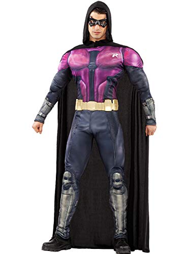 Funidelia | Disfraz de Robin - Arkham Knight Oficial para Hombre Talla XL ▶ Chico Maravilla, Superhéroes, DC Comics - Color: Negro - Licencia: 100% Oficial