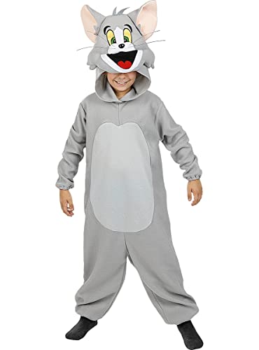 Funidelia | Disfraz de Tom - Tom & Jerry para niño y niña ▶ Dibujos Animados - Disfraz para niños y divertidos accesorios para Fiestas, Carnaval y Halloween - Talla 5-6 años - Gris / Plateado