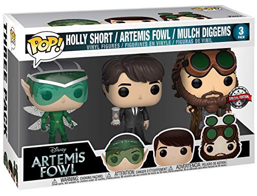 Funko Disney's Pop Artemis Fowl - Holly Short - Artemis Fowl - Mulch DIGGEMS Limited Edition 3 Pack Figuras de Vinilo Pop