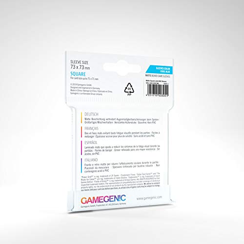 GAMEGEN!C- Matte Square-Sized Sleeves 73x73mm (50), Color Clear (GGS10061ML)