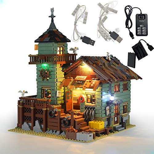 GEAMENT Conjunto de Luces LED para Antigua Tienda de Pesca (Old Fishing Store) - Compatible con Lego Ideas 21310 de Bloques de construcción (Juego Lego no Incluido) (con Instrucciones)