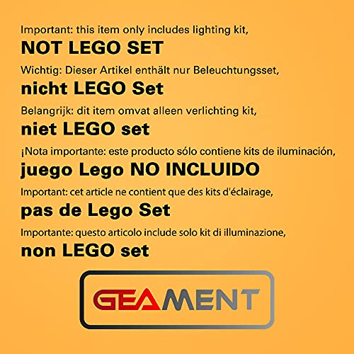 GEAMENT Conjunto de Luces LED para Furgoneta Volkswagen T1 (Volkswagen T1 Camper Van) – Compatible con Lego Creator 10220 de Bloques de construcción (Juego de Lego no Incluido) (con Instrucciones)