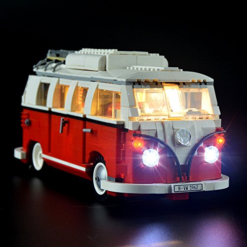 GEAMENT Conjunto de Luces LED para Furgoneta Volkswagen T1 (Volkswagen T1 Camper Van) – Compatible con Lego Creator 10220 de Bloques de construcción (Juego de Lego no Incluido) (con Instrucciones)